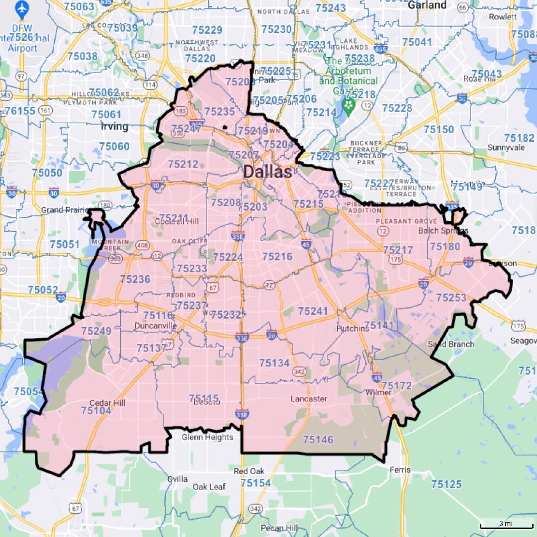 South Dallas, TX Map
